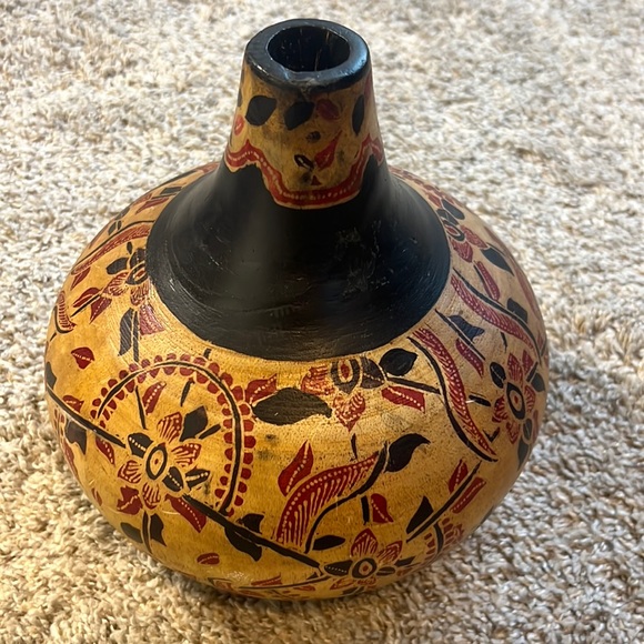 Handcrafted Wooden Tribal Vase - Picture 1 of 6